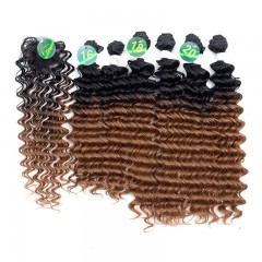 Mèches  en fibre  synthétique avec cheveux bouclés de couleur gradient