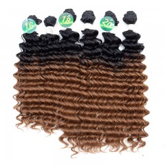 Mèches  en fibre  synthétique avec cheveux bouclés de couleur gradient