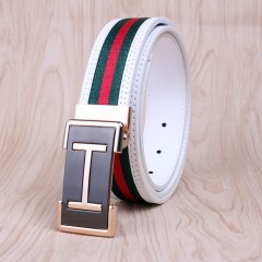 Ceinture en cuir de vache rayures universelles pour hommes et femmes