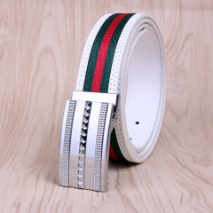 Ceinture en cuir de vache rayures universelles pour hommes et femmes