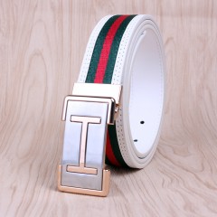 Ceinture en cuir de vache rayures universelles pour hommes et femmes