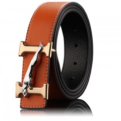 Ceinture en cuir de vache avec boucle lisse