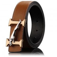 Ceinture en cuir de vache avec boucle lisse