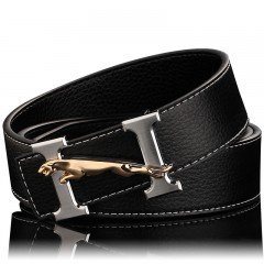 Ceinture en cuir de vache avec boucle lisse