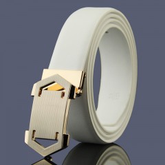 Ceinture mixte hommes et femmes 2 couches en cuir de vache lisse et avec boucle