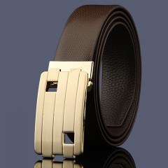 Ceinture mixte hommes et femmes 2 couches en cuir de vache lisse et avec boucle
