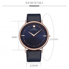 Montre Quartz en cuir imperméable à l'eau