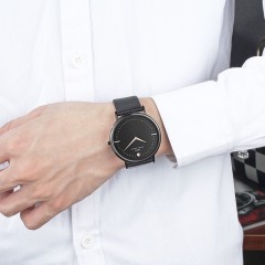 Montre Quartz en cuir imperméable à l'eau