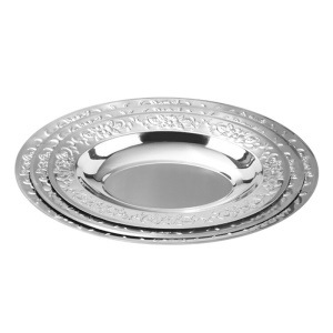 grandes Assiettes ovales en acier inoxydable