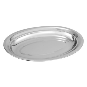 Plateau de cuisine ovale en acier inoxydable
