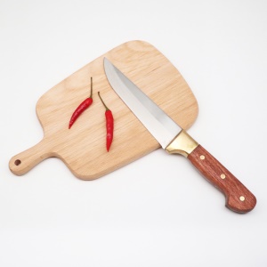 Couteau de chef 6 pouces avec tête en cuivre forgé et manche en bois