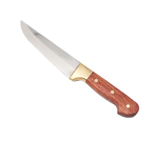 Couteau de chef 6 pouces avec tête en cuivre forgé et manche en bois