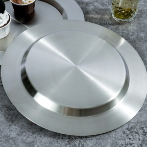 Assiette en acier inoxydable avec couvercle