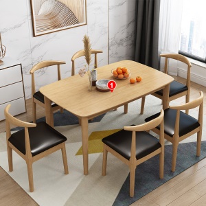 Ensemble table à manger et chaise en bois massif