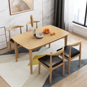 Ensemble table à manger et chaise en bois massif