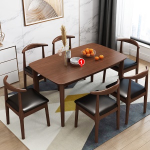 Ensemble table à manger et chaise en bois massif