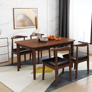 Ensemble table à manger et chaise en bois massif