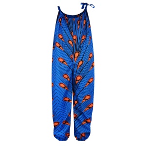 Salopette fille motif pagne