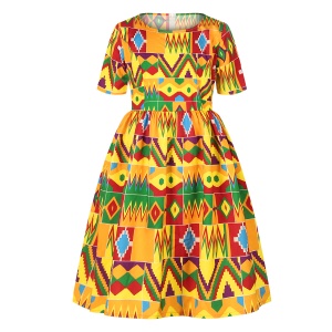 Robe de fille motif pagne