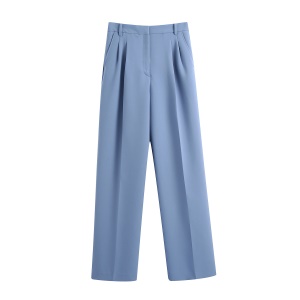 Pantalon femme droit de costume à couture