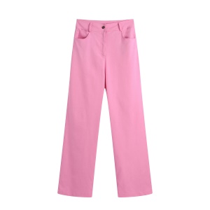 Pantalon femme pour costume Décontracté vert droit