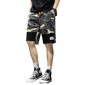 Pantacourt motif camouflage militaire decontracté