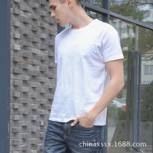 T-shirt pour homme à manches courtes  , taille large et cou rond