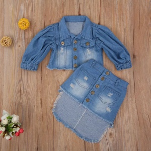 Ensemble pour enfant fille haut à longues manches + jupe