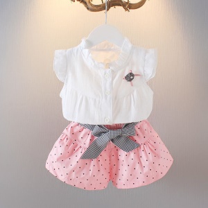 Ensemble top sans manches + short pour  fille