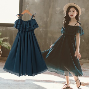 Robe longue à bretelles pour fille