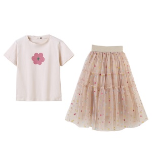 Ensemble T-shirt  + longue  jupe pour fille