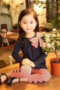 Ensemble T-shirt à longue manches+ pantalon moulant pour fille