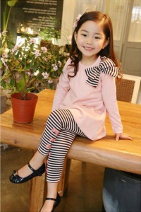 Ensemble T-shirt à longue manches+ pantalon moulant pour fille
