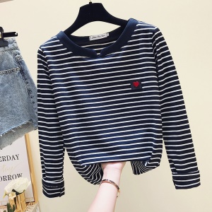 Top à rayé à longues manches pour femme