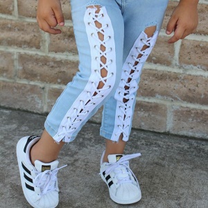 Ensemble top+ pantalon jean pour fille