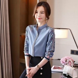Chemise à manches longues imprimées pour femme