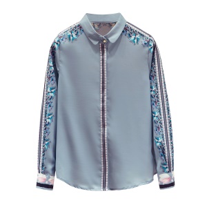 Chemise à manches longues imprimées pour femme