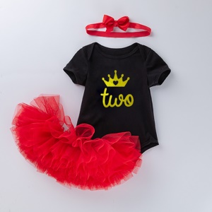 Ensemble  T-shirt + Jupe +Bandeau pour fille