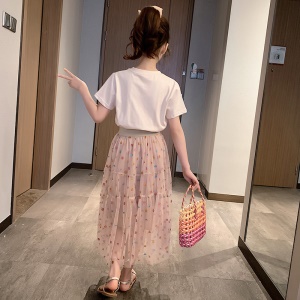 Ensemble T-shirt  + longue  jupe pour fille