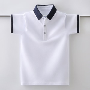 Polo à col plié en coton pour garçon