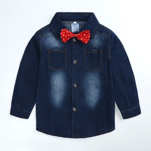 Ensemble chemise avec noeud papillon  +pantalon jean pour enfant