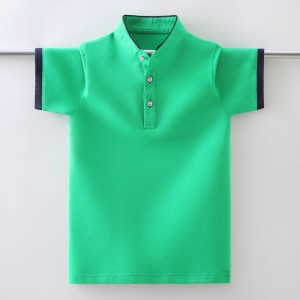 Polo à col droit en coton pour garçon