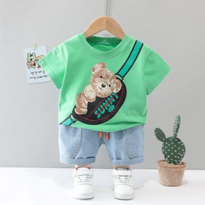 Ensemble t shirt + short en jean pour enfant