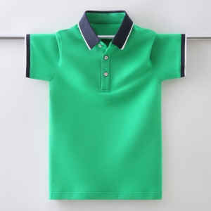 Polo à col plié en coton pour garçon
