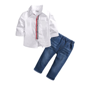 Ensemble chemise  +pantalon jean pour enfant