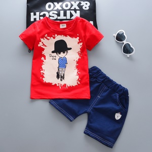 Ensemble  t-shirt +short pour petits garçons