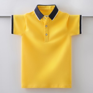 Polo à col plié en coton pour garçon