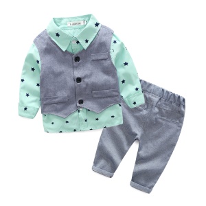 Ensemble chemise + gilet + pantalon et nœud papillon pour enfant