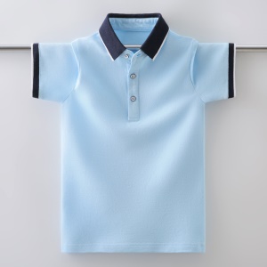 Polo à col plié en coton pour garçon
