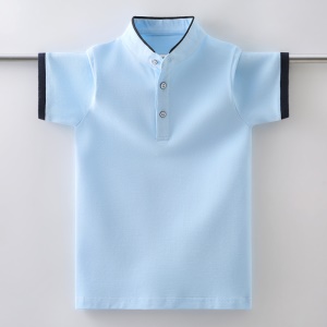Polo à col droit en coton pour garçon